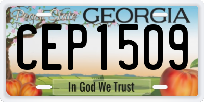 GA license plate CEP1509