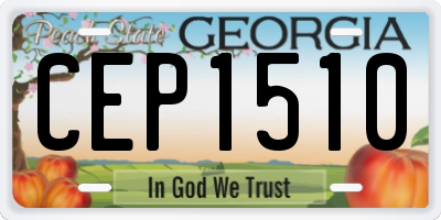 GA license plate CEP1510