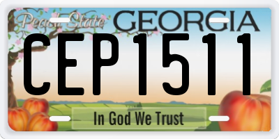 GA license plate CEP1511