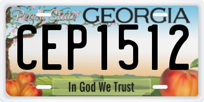 GA license plate CEP1512