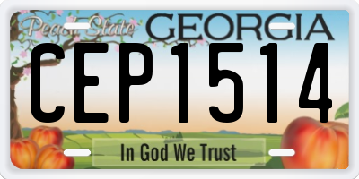 GA license plate CEP1514
