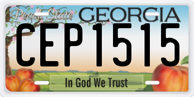 GA license plate CEP1515
