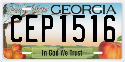 GA license plate CEP1516