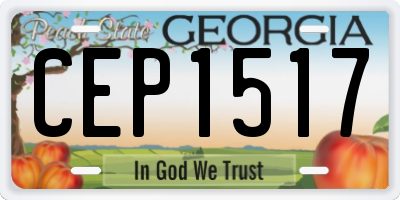 GA license plate CEP1517