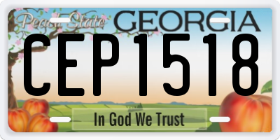 GA license plate CEP1518