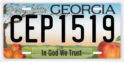 GA license plate CEP1519