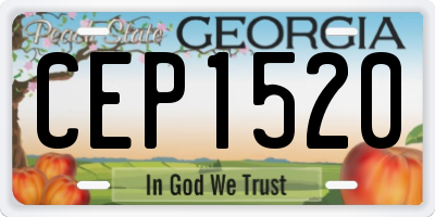GA license plate CEP1520
