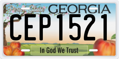 GA license plate CEP1521