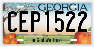 GA license plate CEP1522