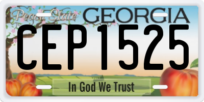 GA license plate CEP1525