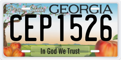 GA license plate CEP1526
