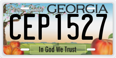 GA license plate CEP1527