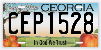 GA license plate CEP1528