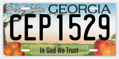 GA license plate CEP1529