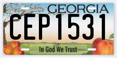 GA license plate CEP1531