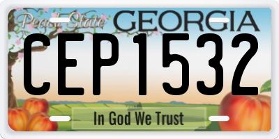GA license plate CEP1532