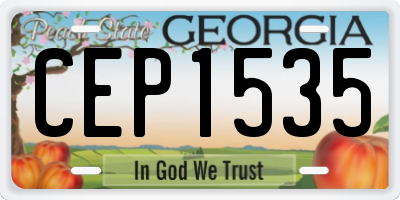 GA license plate CEP1535