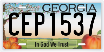 GA license plate CEP1537
