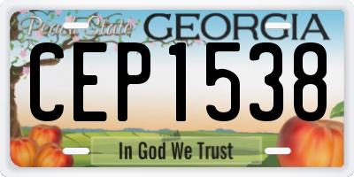 GA license plate CEP1538