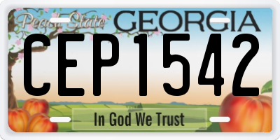 GA license plate CEP1542