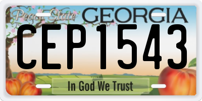 GA license plate CEP1543