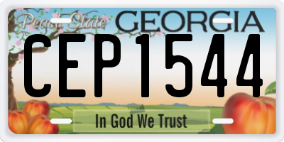 GA license plate CEP1544