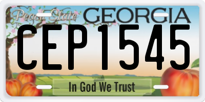 GA license plate CEP1545