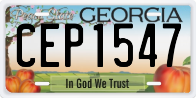 GA license plate CEP1547