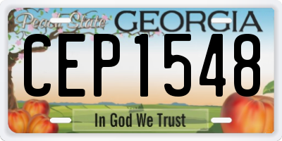 GA license plate CEP1548