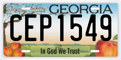 GA license plate CEP1549