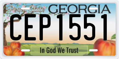 GA license plate CEP1551