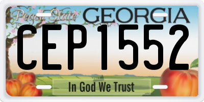 GA license plate CEP1552
