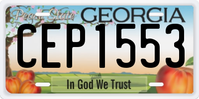 GA license plate CEP1553