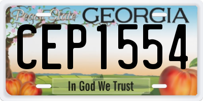 GA license plate CEP1554