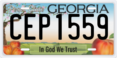 GA license plate CEP1559
