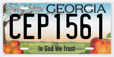 GA license plate CEP1561
