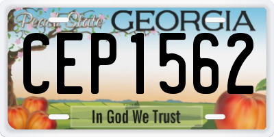 GA license plate CEP1562
