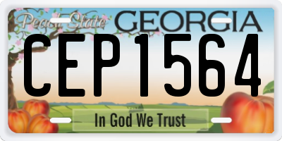 GA license plate CEP1564