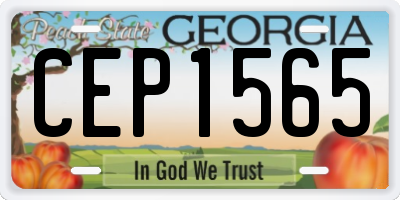 GA license plate CEP1565
