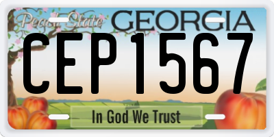 GA license plate CEP1567