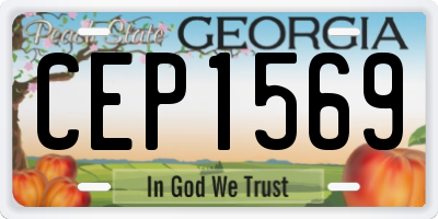 GA license plate CEP1569