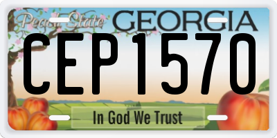 GA license plate CEP1570