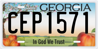 GA license plate CEP1571