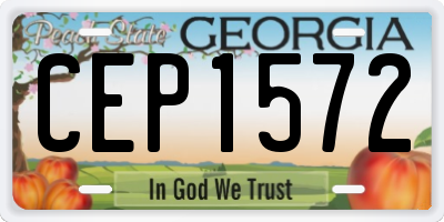 GA license plate CEP1572