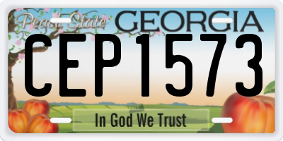 GA license plate CEP1573