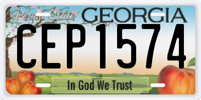 GA license plate CEP1574