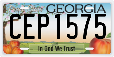 GA license plate CEP1575