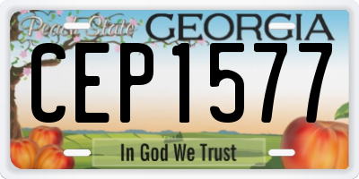 GA license plate CEP1577