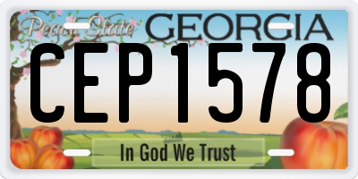 GA license plate CEP1578