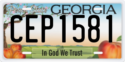 GA license plate CEP1581